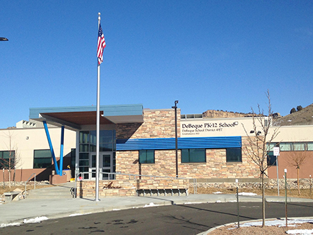 Front Entrance of De Beque School