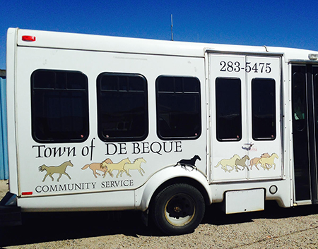 The Town of De Beque community van is handicap accessible